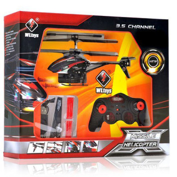 Радиоуправляемый вертолет WLtoys V398 с ракетной установкой и снарядами - V398