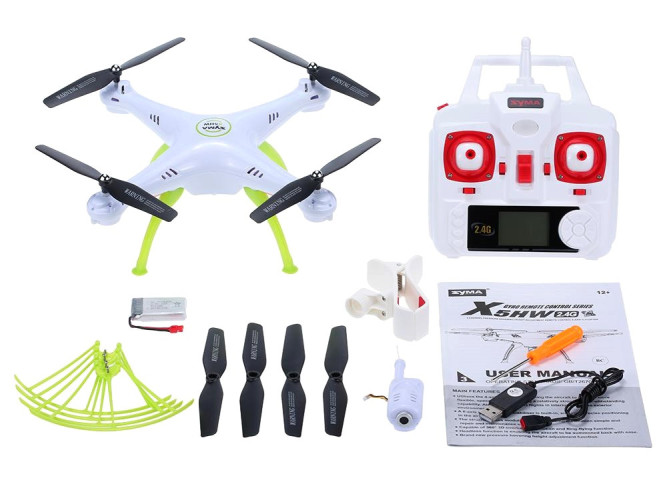 Радиоуправляемый белый квадрокоптер Syma X5HW с барометром Wi-Fi FPV - X5HW