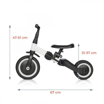 Детский беговел-велосипед 6в1 с родительской ручкой, белый - TR008-WHITE