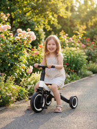 Детский беговел-велосипед 6в1 с родительской ручкой, белый - TR008-WHITE