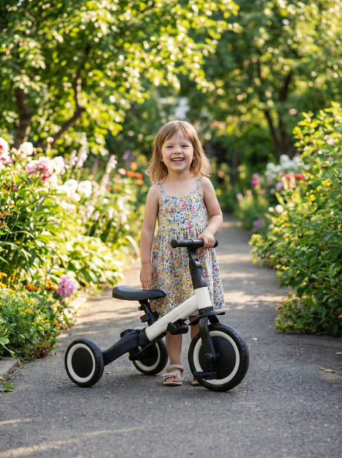 Детский беговел-велосипед 6в1 с родительской ручкой, белый - TR008-WHITE