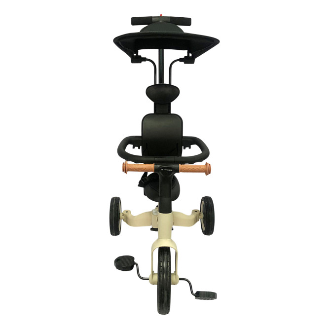 Детский беговел-велосипед 8в1 с крышей и ручкой, бежевый - TR010-BEIGE