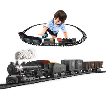 Детская железная дорога Fenfa с паром, свет, звук - 1613D