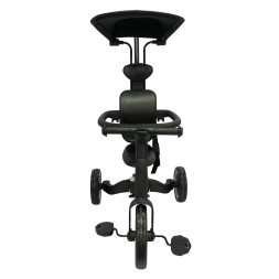 Детский беговел-велосипед 8в1 с крышей и ручкой, черный - TR010-BLACK