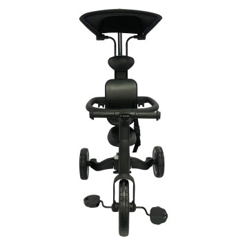 Детский беговел-велосипед 8в1 с крышей и ручкой, черный - TR010-BLACK