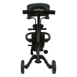 Детский беговел-велосипед 8в1 с крышей и ручкой, черный - TR010-BLACK