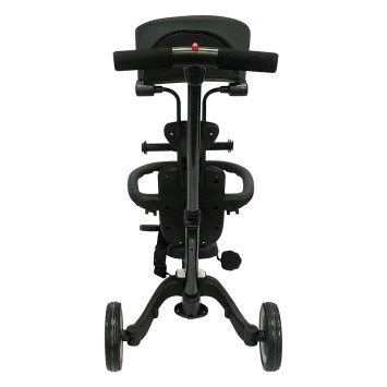 Детский беговел-велосипед 8в1 с крышей и ручкой, черный - TR010-BLACK