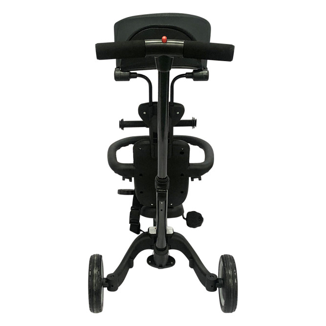 Детский беговел-велосипед 8в1 с крышей и ручкой, черный - TR010-BLACK