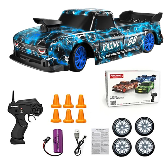 Радиоуправляемая машина для дрифта Ford F150 (19 см, 15 км/ч, сменные колеса, фишки) - SC24A23