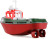 Радиоуправляемый буксир Tugboat зеленый 2.4G 1:72 - HL-3800-G