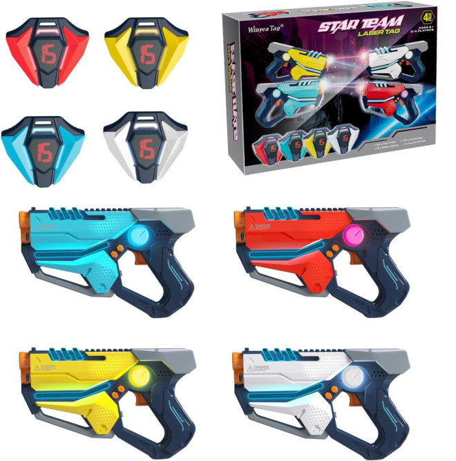 Набор для лазертага Wineya Star-Team (4 пистолета + 4 LED жилета) - W7011FL