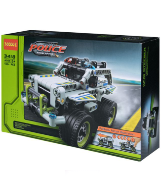 Конструктор DeCool полицейский джип с инерционным механизмом, 185 деталей - DL-3418