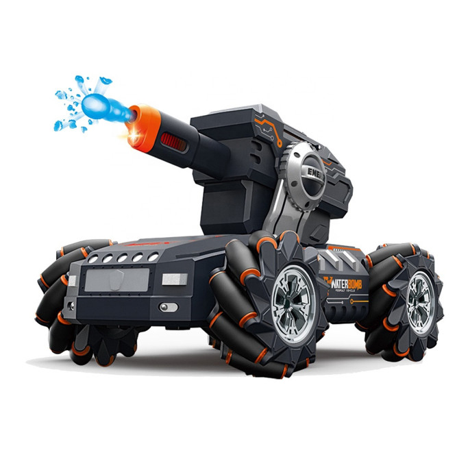Радиоуправляемый дрифт танк-робот  (пульт + часы, стреляет гелевыми пулями) - QR2076-ORANGE