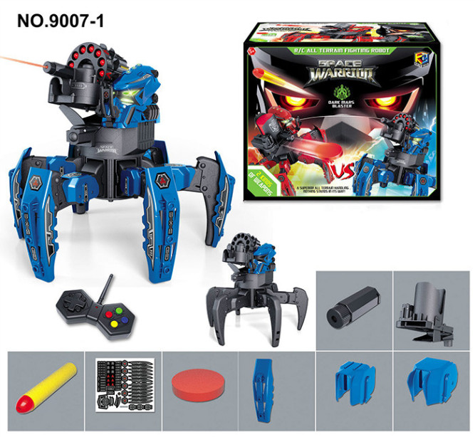 Радиоуправляемый робот-паук Space Warrior с пульками, дисками и лазерным прицелом 2.4G - KY9007-1