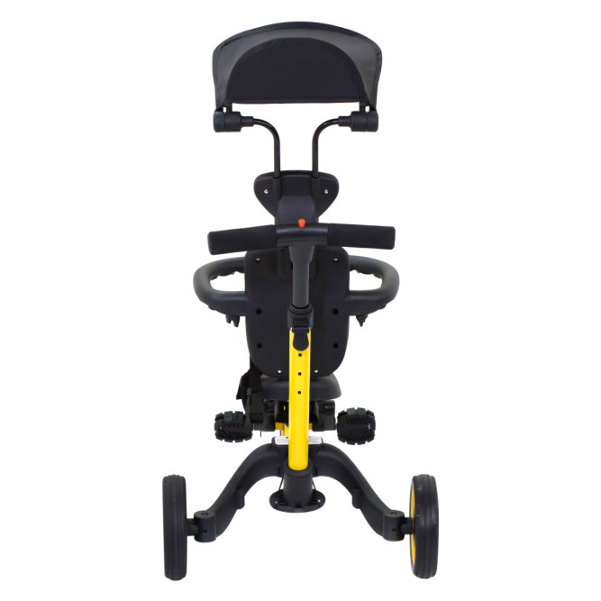 Детский беговел-велосипед 8в1 с крышей и ручкой, желтый - TR008C-YELLOW