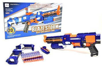 Автомат "BlazeStorm" с мягкими пулями на батарейках + лазер - 7056