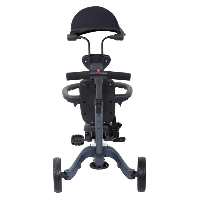 Детский беговел-велосипед 8в1 с крышей и ручкой, темно-серый - TR008C-DARK-GREY