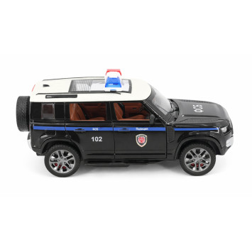 Радиоуправляемая металлическая полицейская машина Land Rover Defender 1:22 - HCL-3610-BLACK