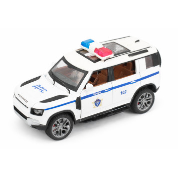 Радиоуправляемая металлическая полицейская машина Land Rover Defender 1:22 - HCL-3610-WHITE