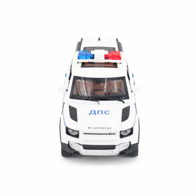 Радиоуправляемая металлическая полицейская машина Land Rover Defender 1:22 - HCL-3610-WHITE