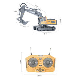 Радиоуправляемый экскаватор Huina / YiCong (свет, звук, металл ковш, акб, 1:20) - BC1037
