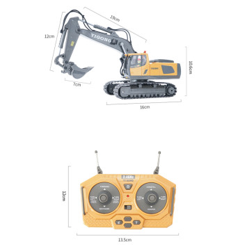 Радиоуправляемый экскаватор Huina / YiCong (свет, звук, металл ковш, акб, 1:20) - BC1037
